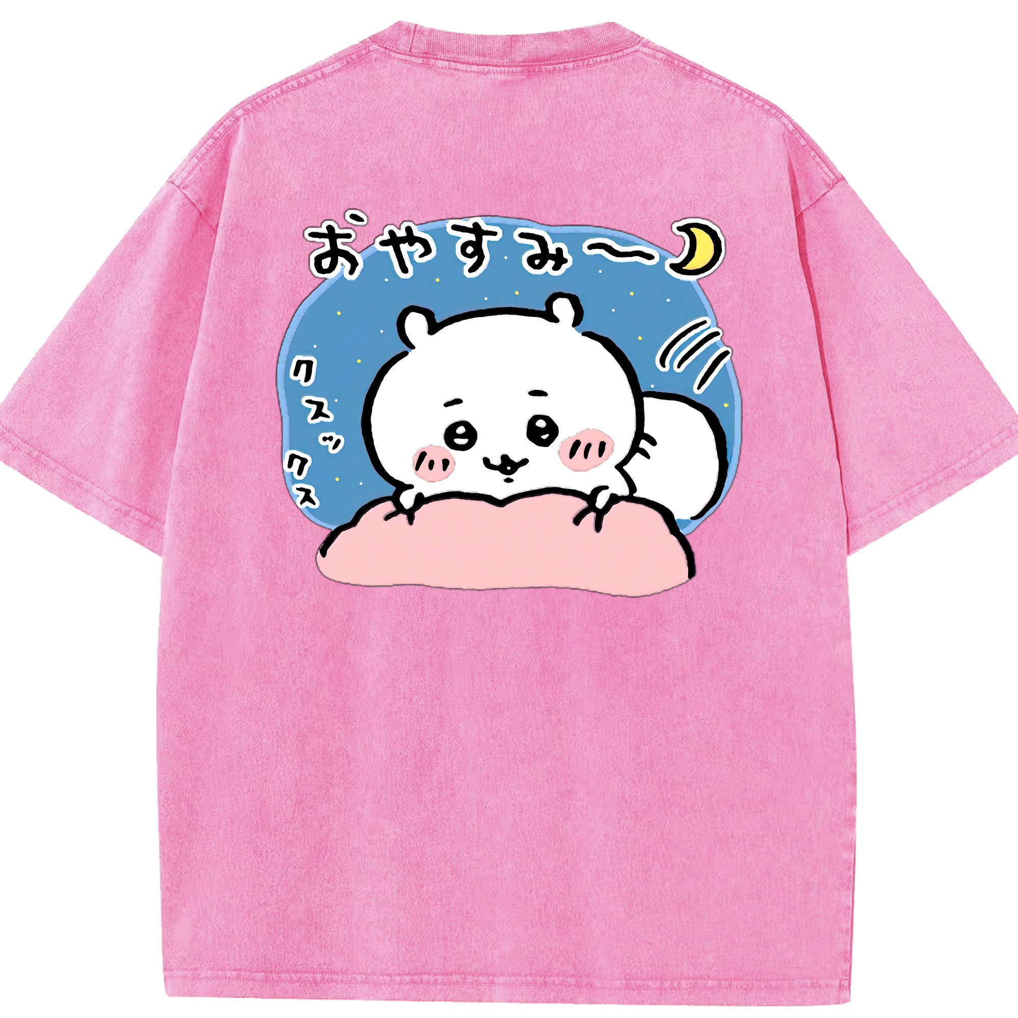 （画像用） ちいかわ ちいかわ Chii-kawa chiikawa 綿100% ヴィンテージ風 半袖Tシャツ（背面プリント）